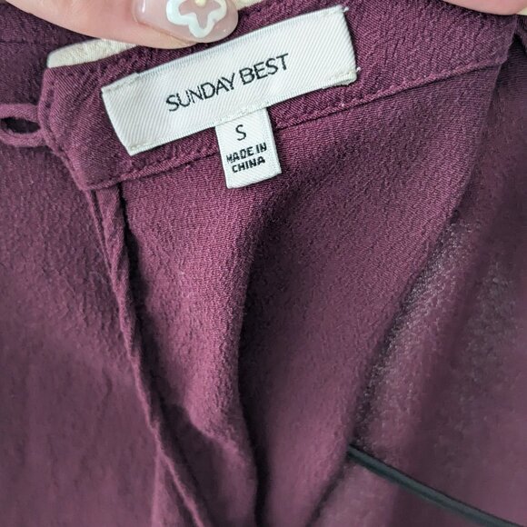 Aritzia Sunday Best Burgundy Patterson Blouse - Picture 3 of 4